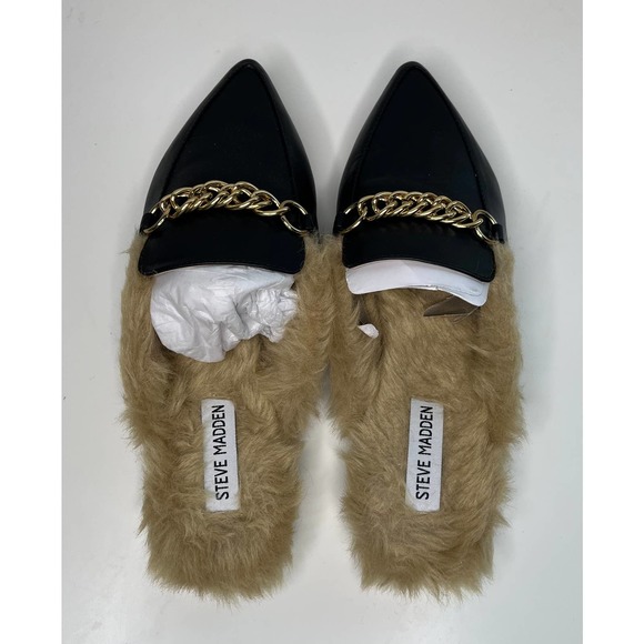 Steve Madden Black Vegan Leather Mule Black Women’s Brand New w/Box  Size 8 - Picture 3 of 4